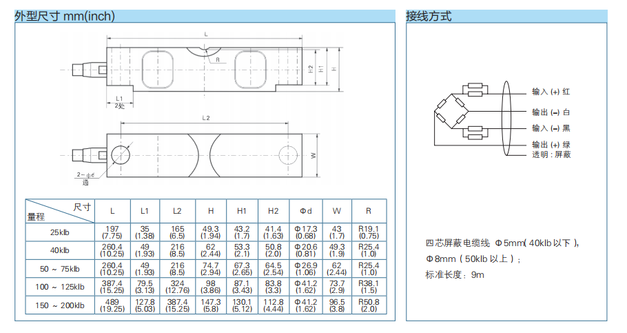 雙剪梁式稱重傳感器H9N
